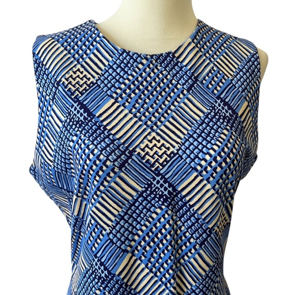 J MCLAUGHLIN DEVON DRESS M SHEATH PLAID SUMMER CASUAL OFFICE COASTAL TRAVEL - Picture 3 of 12